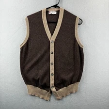 Turnbull & Asser Sweater Vest Mens Small Brown Cashmere Wool Waistcoat