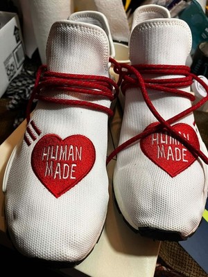 Authenic Adidas Human Made NMD Hu Love White Pharrell Love Shoes EF7223 Size 10