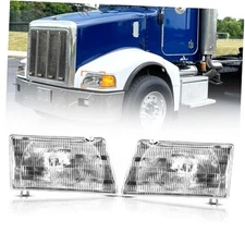 Headlight Assembly fit for Peterbilt 385/377 Trucks Halogen Pair Headlamp