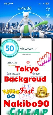 Pokemon Shiny Mewtwo Tokyo Japan Backgroud Lv50 3 Moveset Tra De Go 