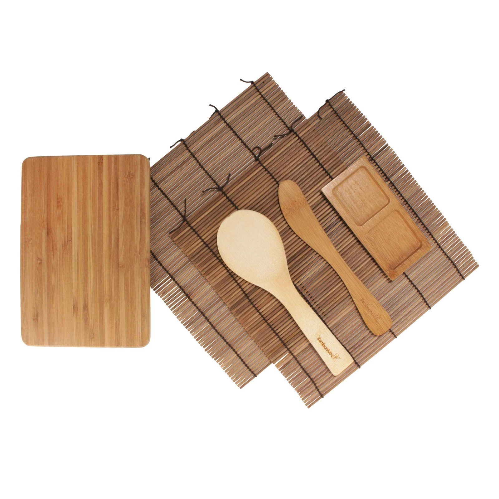 Sushi Maker Kit - 2x Carbonized Brown Sushi Rolling Mats, Rice Paddle, Spread...
Opens in a new wind