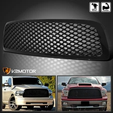 Fits 2009-2012 Dodge Ram 1500 Mesh Front Hood Bumper Grill Grille Glossy Black