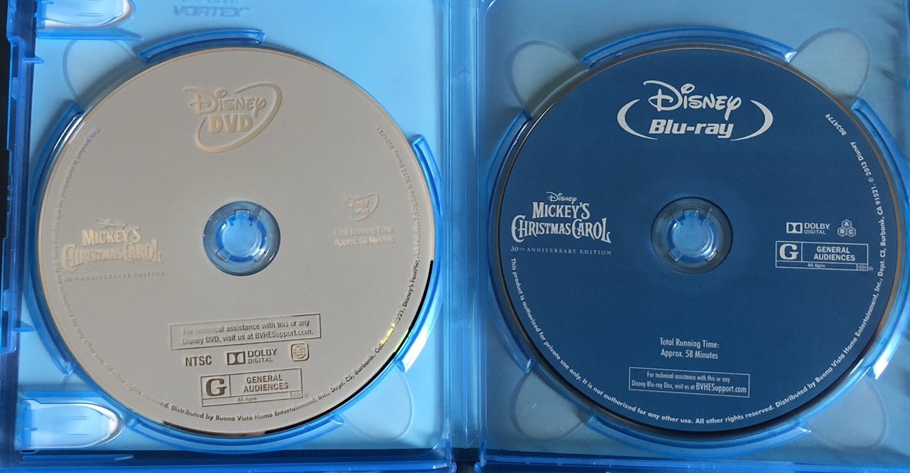 Mickeys Christmas Carol 30th Anniversary Edition Disney Blu Ray DVD w/Slip Cover