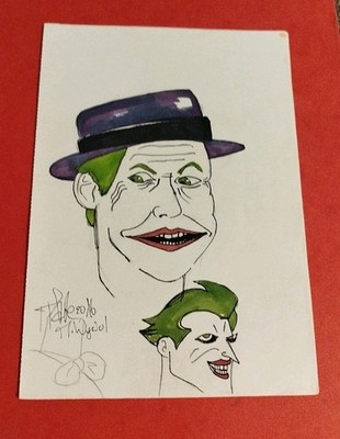 DC Joker Portrait 2 Variante Auf Einem Papier Gemälde Signiert Unikat Mate A4