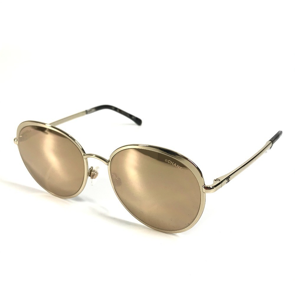 CHANEL 4206 Mirror lens CC Logo CC Mark sunglasses Metal Gold | eBay