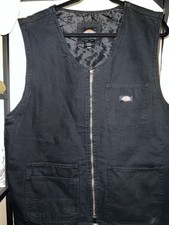 Dickies Work Vest Black Paisley Pattern Multicolor Multiple Pockets