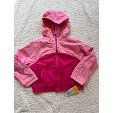 Cat  Jack Kids Pink Colorblock Windbreaker Jacket Water Resistant XS 4/5