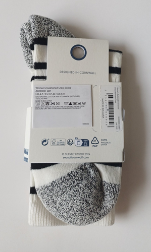 BNWT Seasalt Women's Size 4-7  Cushioned Ankle Socks White Mix - Picture 2 of 5
