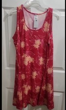 West Loop Tank Dress Women's XL Pink Floral Print Polyester Blend