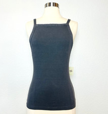 Intimately Free People Tank Top Womens M Gray Square Neck Knit Ribbed NWT
