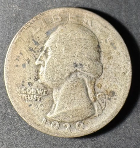 1939-D Silver Washington Quarter (Circulated) - (#2036) Fine Condition