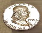 1955 Choice / Gem  Proof  Franklin EYE CANDY "Blazing Original Luster"#225 ~  4