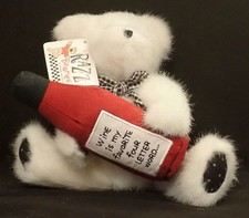 Boyds The Razz Bearies 8" Corky W Tags Fun Cute Wine Teddy Bear Collectible 2003