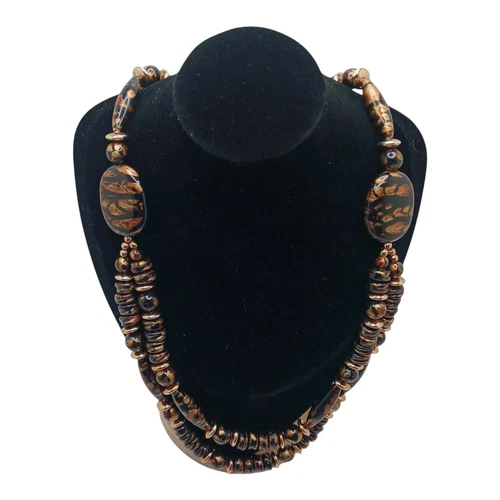 VETEMENTS Collana Perline Terra Plastica Metallo Aperta L Appox 24"