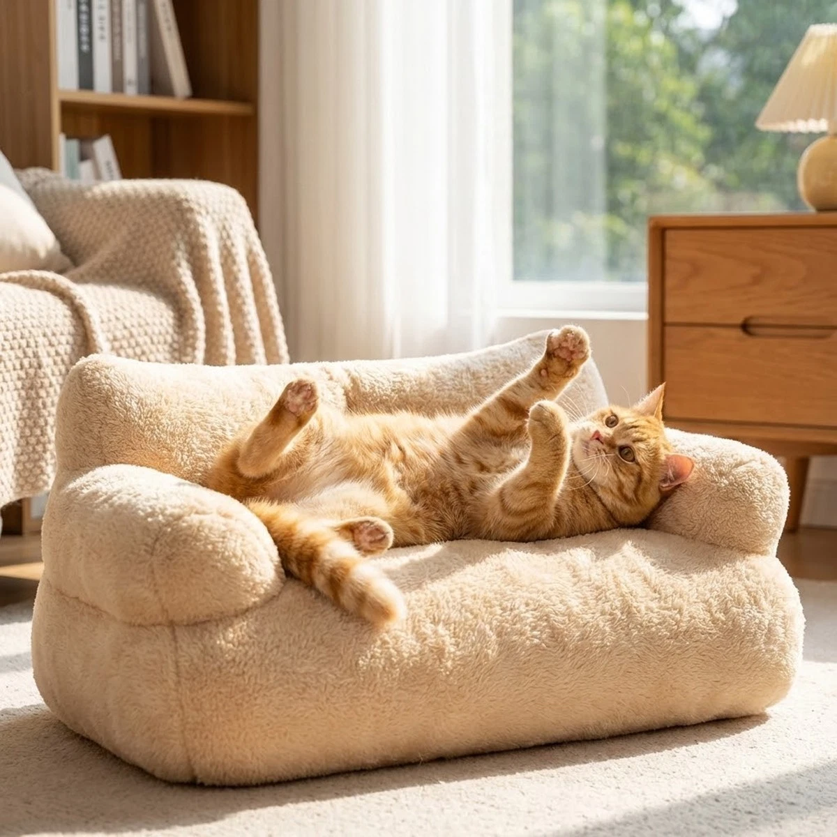 Warm Fluffy Pet Couch Bed Washable Non-Slip Sofa for Small Medium Pets
Opens in a new window or tab