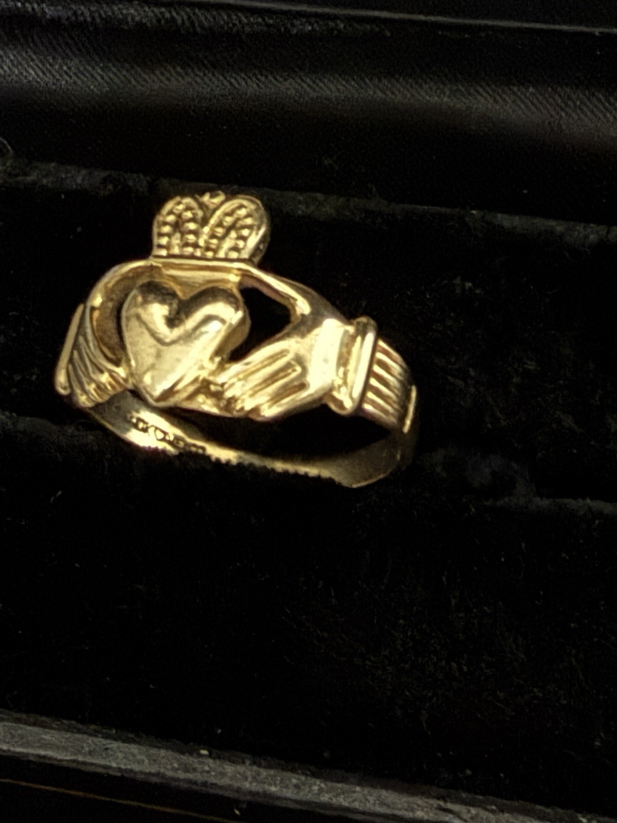 Claddagh Celtic Ring Solid Real 10K Yellow Gold S… - image 2