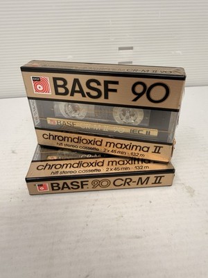 Lot of 2 BASF 90 Chromdioxid Maxima II CRM Germany TYPE II Cassette Tape SEALED