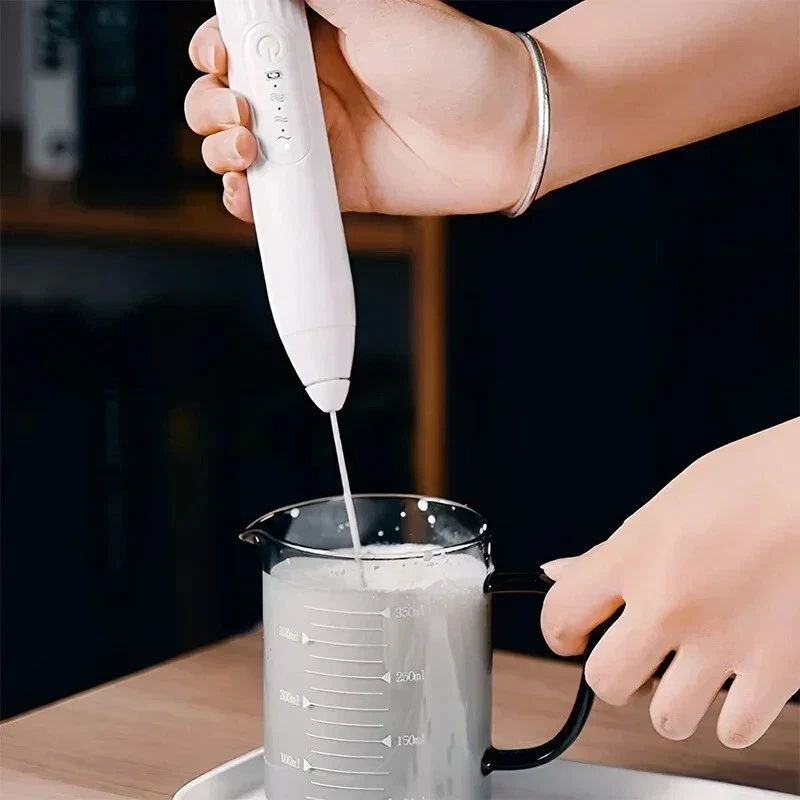 Milk Frother 2-in-1 USB Rechargeable Electric Egg Beater Kitchen Gagets