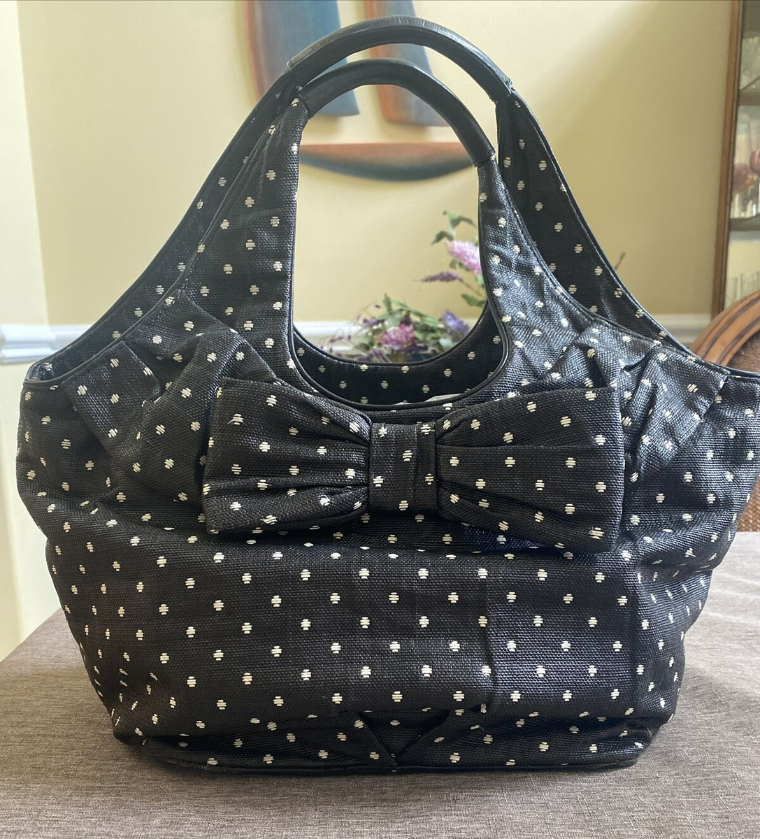 Kate Spade New York Black & White Polka Dot Bag with Bow  display picture 3
