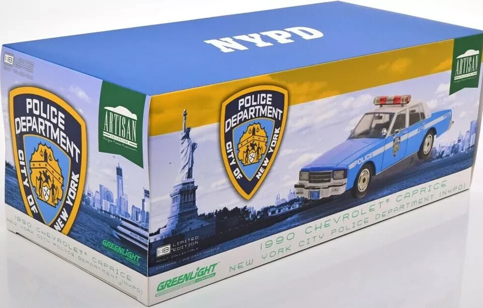 Chevrolet Caprice Police NYC 1990 - Greenlight 1/18 - Métal - Neuf