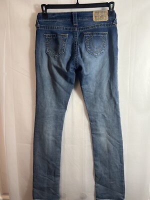 トゥルーレリジョン True Religion Women Size 26 Blue Slim Straight Denim jeans | eBay