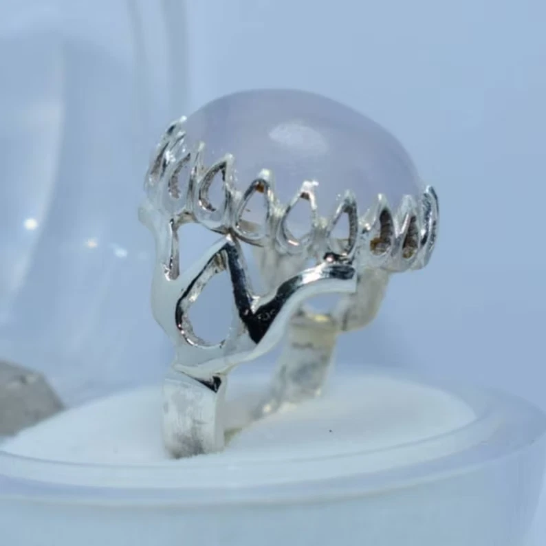 Anillo de piedra natural Dur Al Najaf anillo Dur e Najaf anillos chiítas piedra Najaf blanco Foto 2 de 4