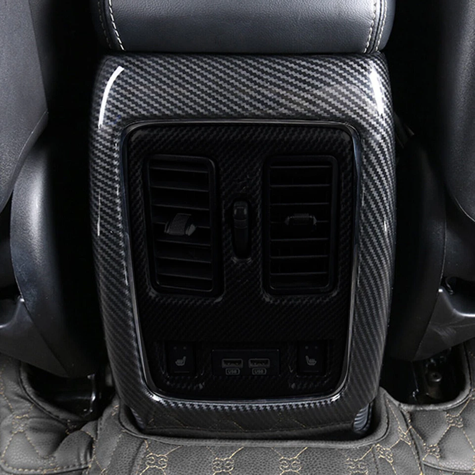 ABS Carbon Fiber Rear Air Vent Outlet Cover Trim For Dodge Durango 2011-2022 — 第 3/4 张图片