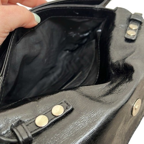 Sac bandoulière Rebecca Minkoff cuir noir pompons créateur bikercore - Photo 15 sur 16