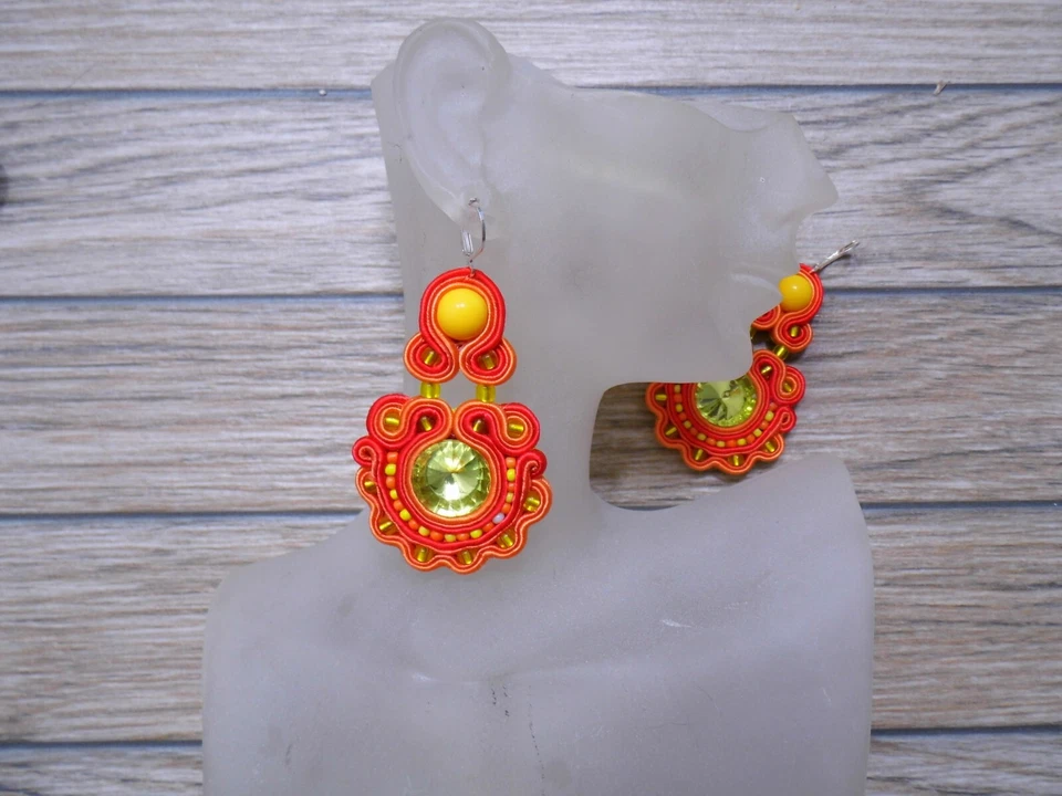 Ohrringe Technik soutache Kunsthandwerk , - Bild 3 von 4