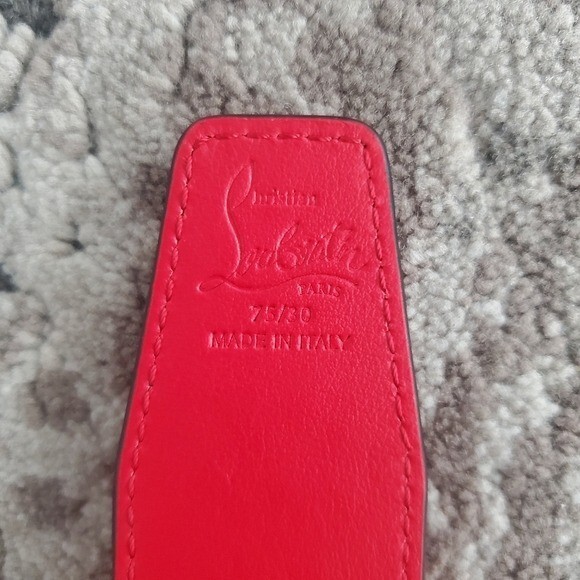 Christian Louboutin CL logo Croc-Embossed Leather Belt Size  display picture 3