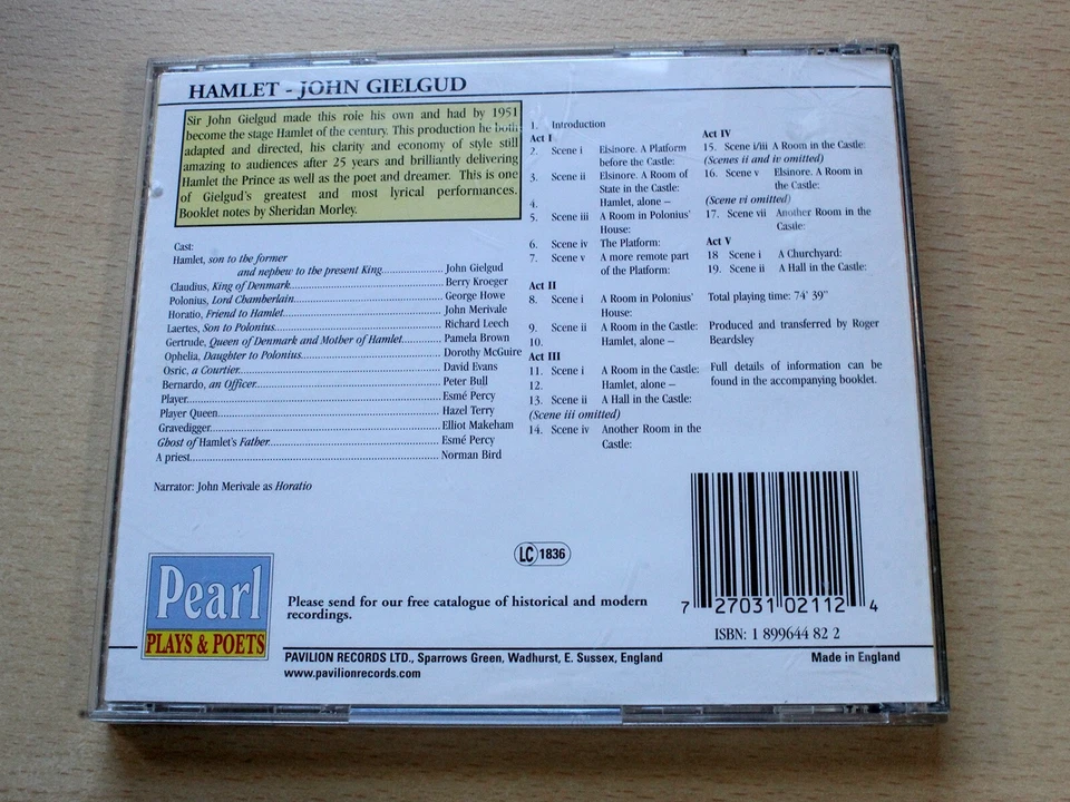 John Gielgud/Shakespeare : Hamlet/2004 CD Album/NBC Production - Image 2 of 3