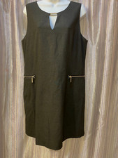 MICHAEL KORS Women's Zipper Sleeveless Lined Sheath Dark Gray Dress Size 12