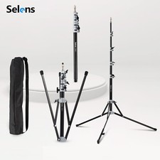 7.8ft Reverse Folding Portable Light Stand Tripod Photography Detachable Column