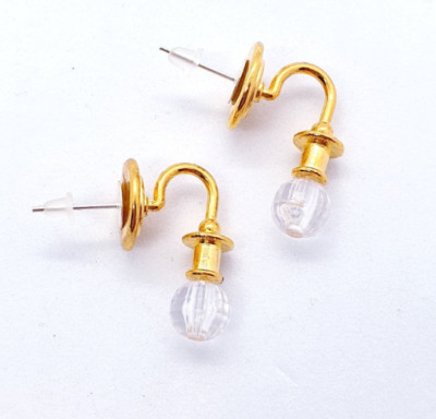 Einzigartige GOLD WANDLEUCHTE OHRSTECKER Retro MINIATUR fab VINTAGE handgefertigte LAMPEN
