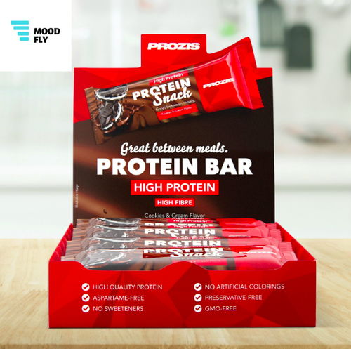 Prozis 12 x Protein Snack 30g Barrette Proteiche, Fonte di fibre, Senza OGM  | eBay