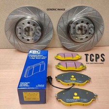 FOR VW GOLF MK5 GTI STRAIGHT SLOTTED REAR BRAKE DISCS 282MM & REAR EBC PADS