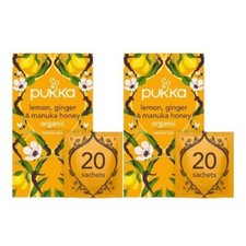 Image of Pukka Herbs Lemon Ginger Manuka Honey Tea - 20 Sachets TWIN PACK