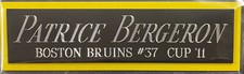 PATRICE BERGERON BOATON BRUINS NAMEPLATE FOR AUTOGRAPHED Signed HOCKEY JERSEY