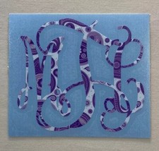Purple Paisley Vine Monogram Vinyl Decal Sticker