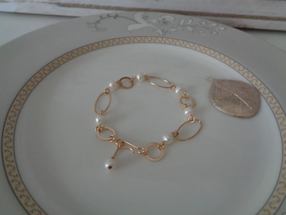 Armband Gold Perlen 14K Gold Filled Perlenarmband Gold - Bild 2 von 4