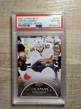 2021-22 UD Young Guns Canvas Series 2 ANTON LUNDELL Black Edition PSA 10 🔥🔥