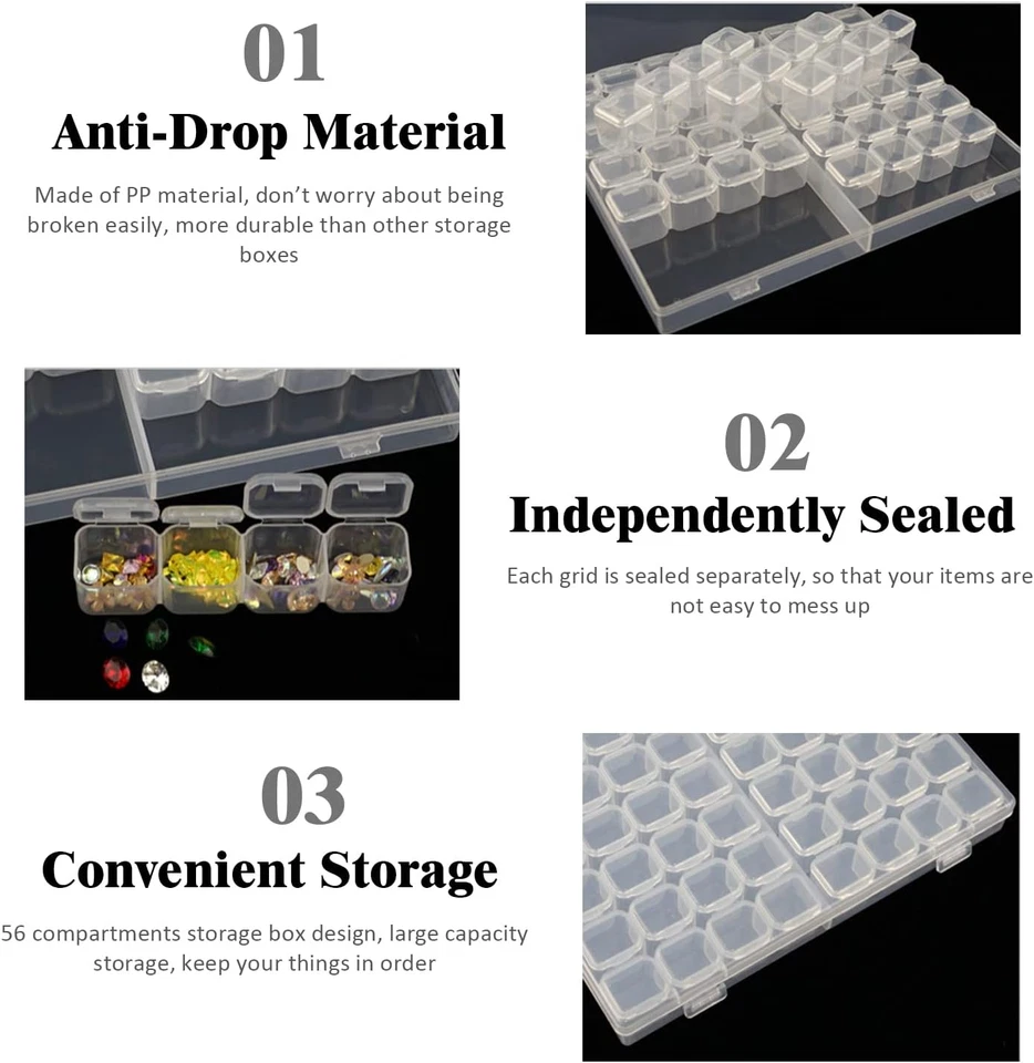 Fächer Kunststoff Dosen, Einstellbar Aufbewahrungsboxen Plastik Sortimentsboxen - Bild 3 von 4