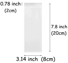 300  3" x 8" ZIP SEAL TOP LOCK BAGS CLEAR 2 MIL PLASTIC RECLOSABLE  BAGGIES