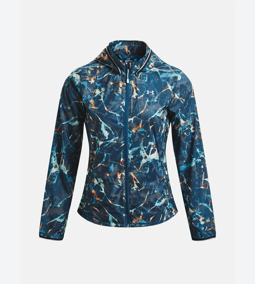Under Armour Storm Women S Jacket Hood OutRun The Cold Blue Splatter Reflective
