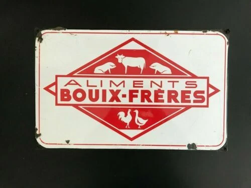 Plaques émaillées anciennes publicitaires de collection sur l'alimentation