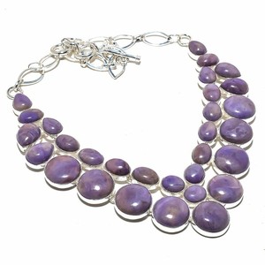 Tiffany Stone Gemstone Handmade 925 Sterling Silver Necklace 18"