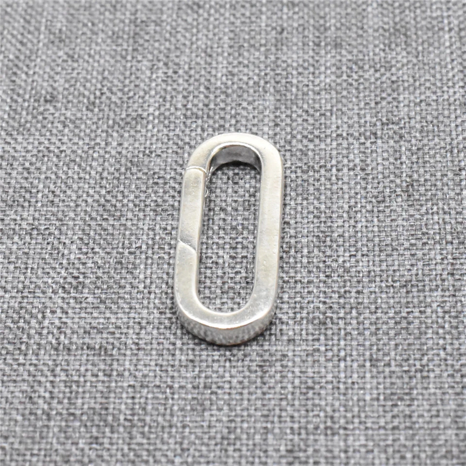 Conector de broche de langosta ovalado brillante de plata de ley 925 para collar de pulsera Foto 4 de 4