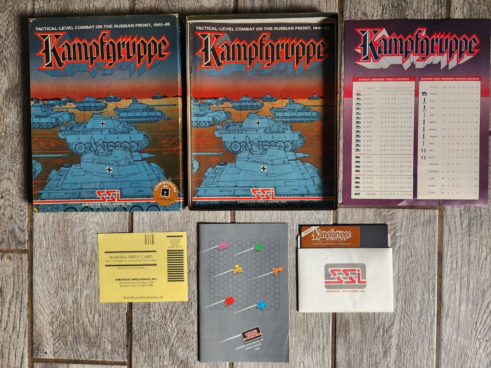 KAMPFGRUPPE for the Commodore 64 C64/128, Complete in Box & Fully Tested!  SSI
