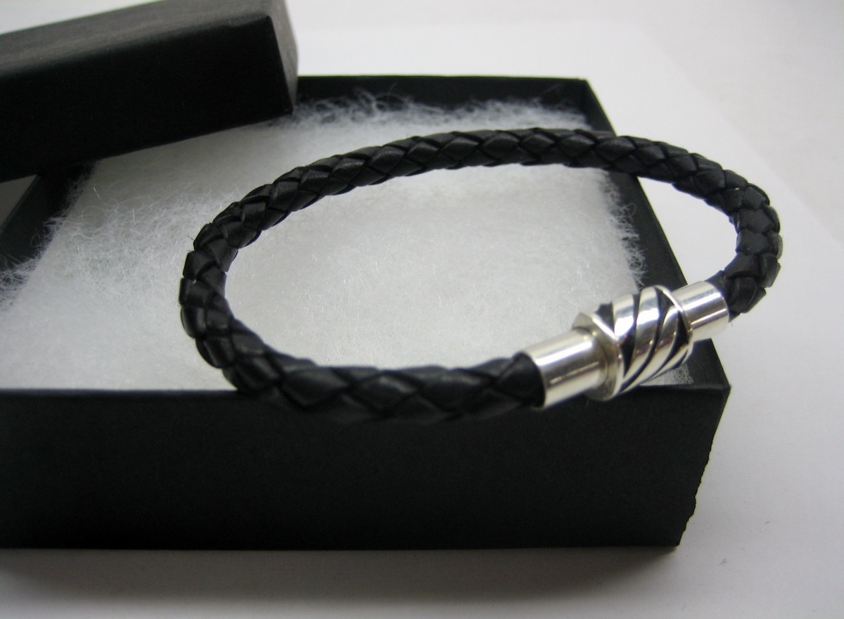 Alexander McQueen Braided Leather Bracelet men - Outlet