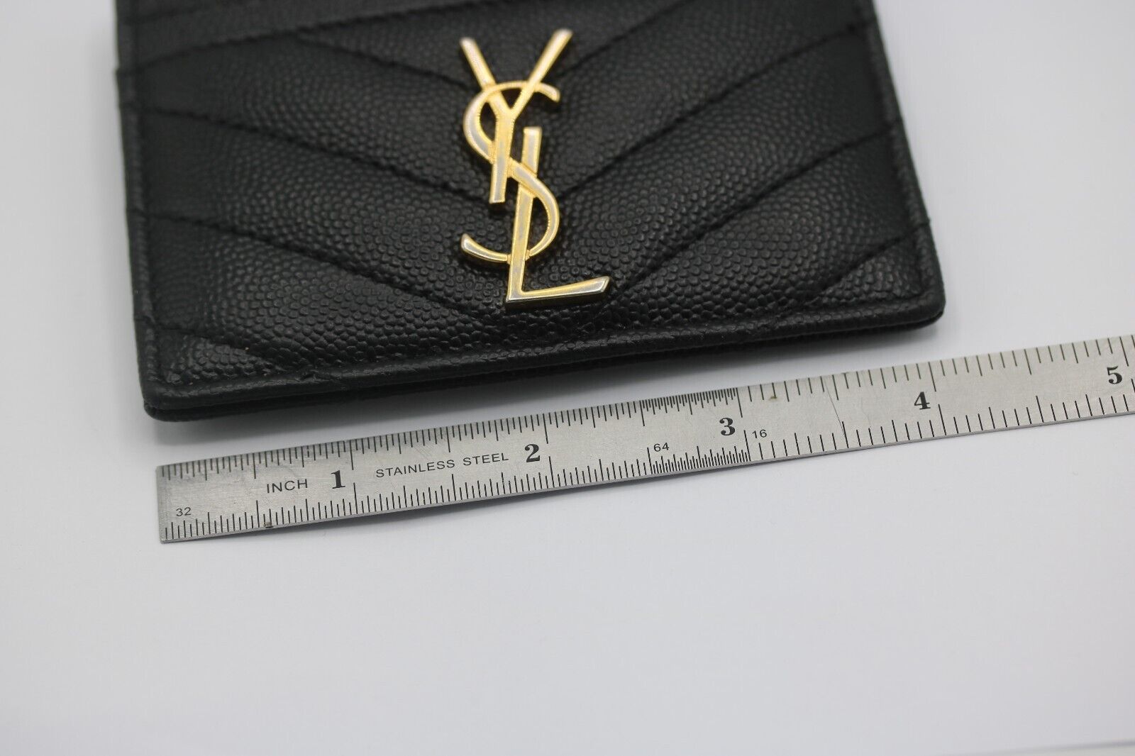 CASSANDRE SHADOW SAINT LAURENT BILL CLIP WALLET IN GRAINED LEATHER